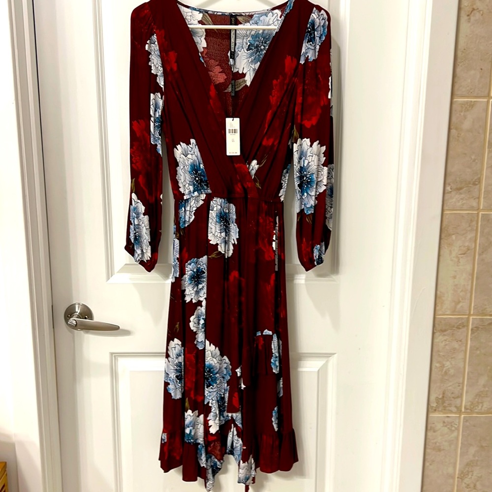 NWT anthropologie Tracy Reese Plenty Aleah red floral dress XS Retail $158